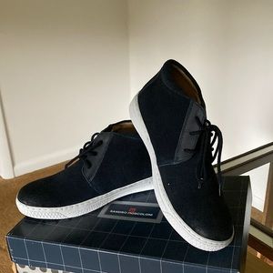 NEW!!Chukka navy suede with white soles.